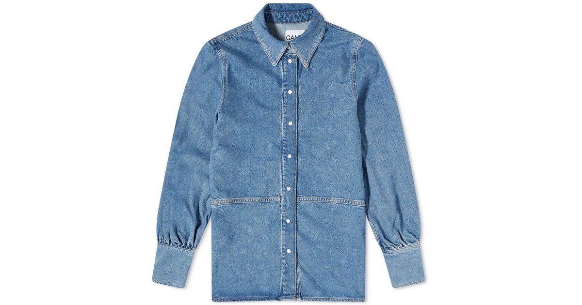 Ganni denim shirt online
