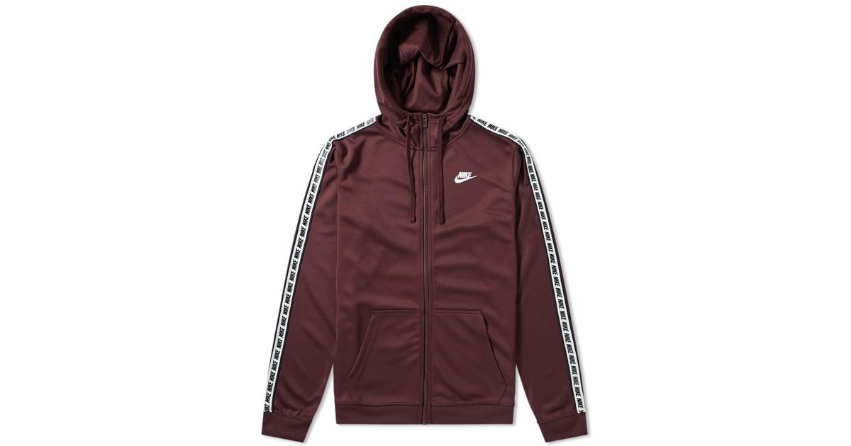 nike tape tracksuit burgundy