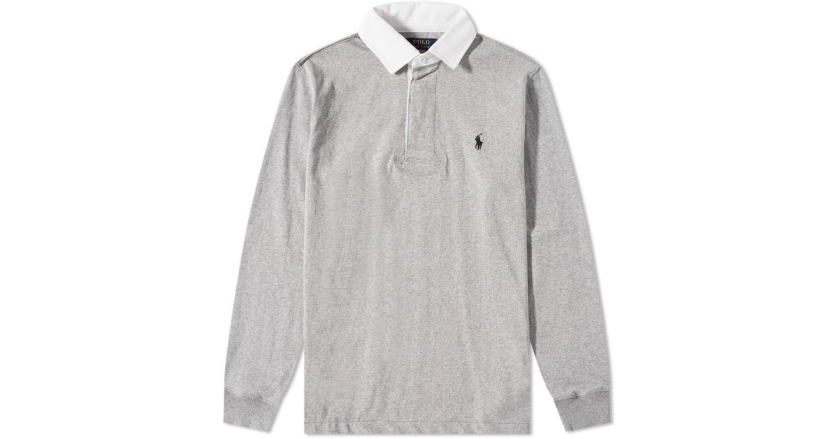 Polo Ralph Lauren Cotton Rugby Shirt in Grey for Men Lyst
