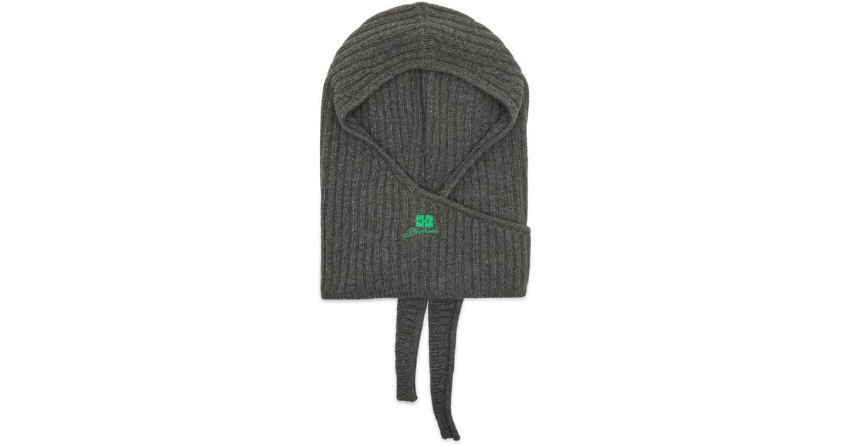 Ganni Core Future Wool Knit Balaclava in Grey | Lyst UK
