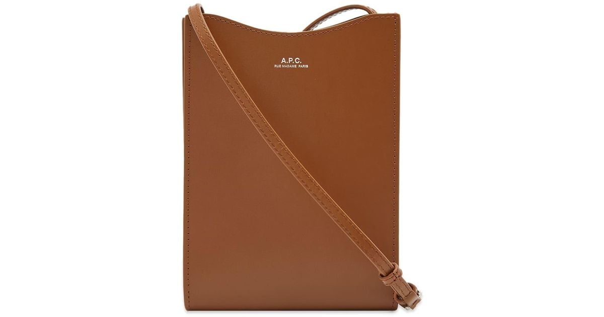 A.P.C. Jamie Leather Neck Pouch in Brown for Men | Lyst