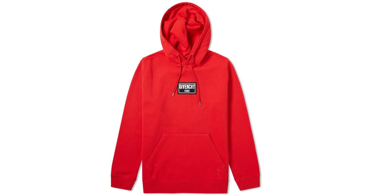red box logo hoodie