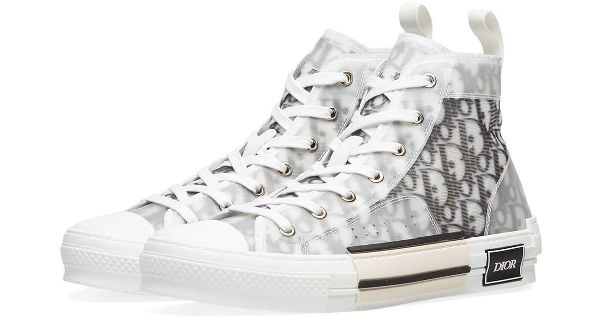 Dior Homme Dior Oblique Technical Canvas B23 High-top Sneakers in White