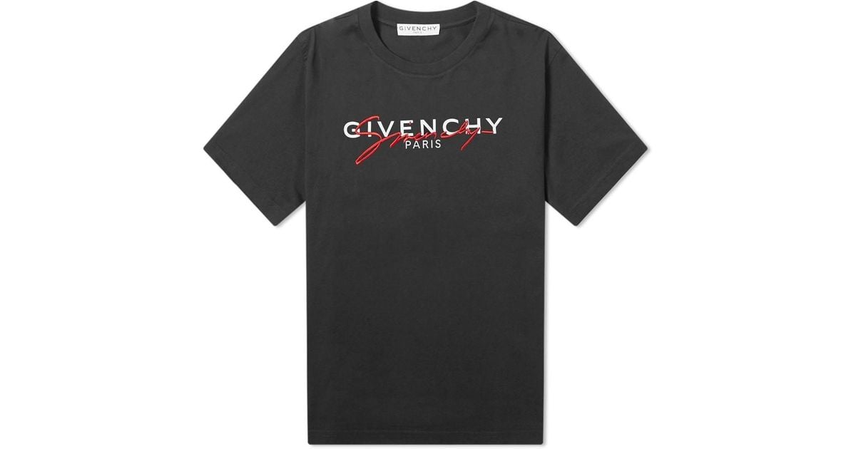 Givenchy Cotton Signature Logo Tee in Black for Men - Save 39% - Lyst