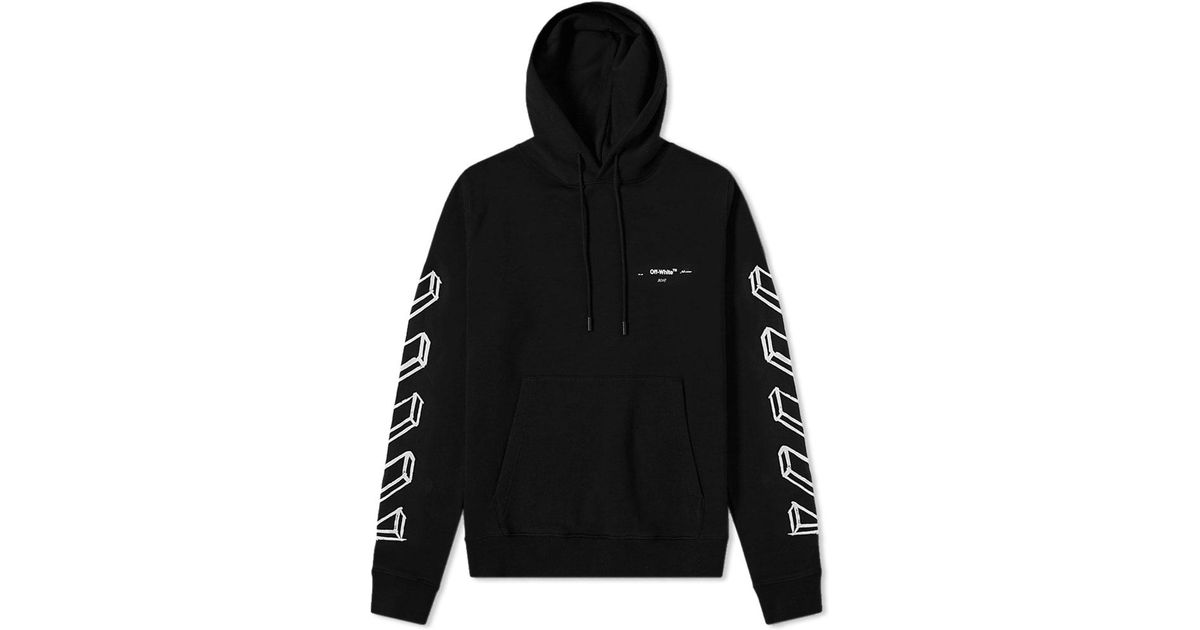 Off White c o Virgil Abloh Black Diagonal Arrows Logo Hoodie for Men Lyst UK
