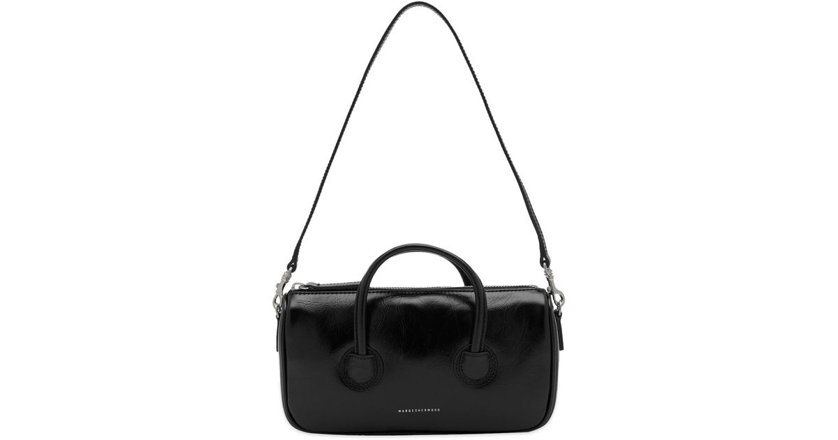 ☆MARGE SHERWOOD☆ ZIPPER SMALLblack crinkle Marge Sherwood Black Zipper Small Bag Marge Sherwood