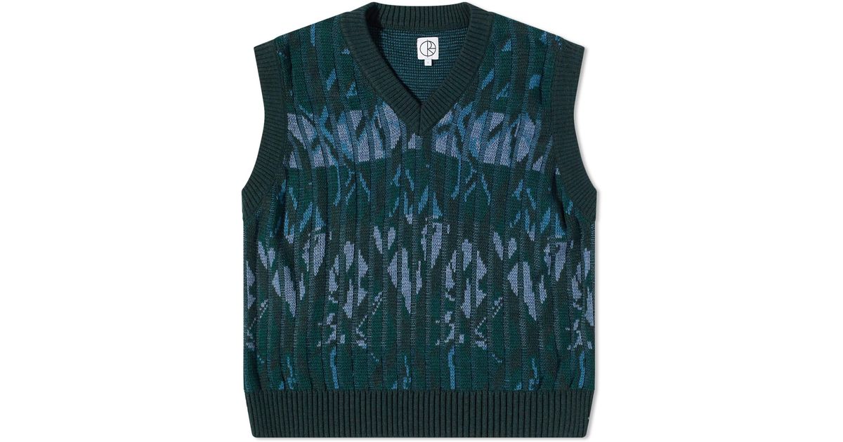 POLAR SKATE Paul Knit Vest in Green for Men | Lyst