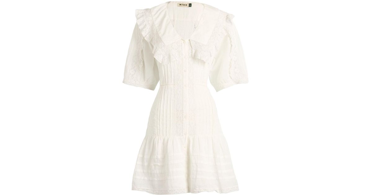 rixo dove cotton mini dress Dove embroidered cotton voile minidress in pink - Rixo