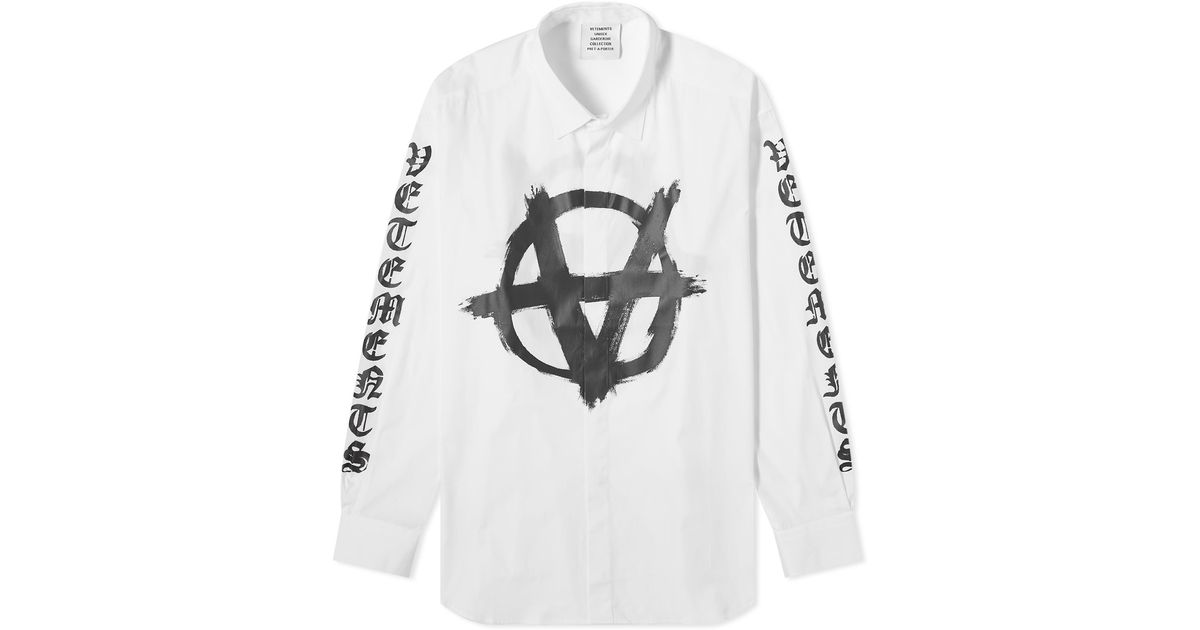 Vetements Double Anarchy Shirt in White for Men | Lyst