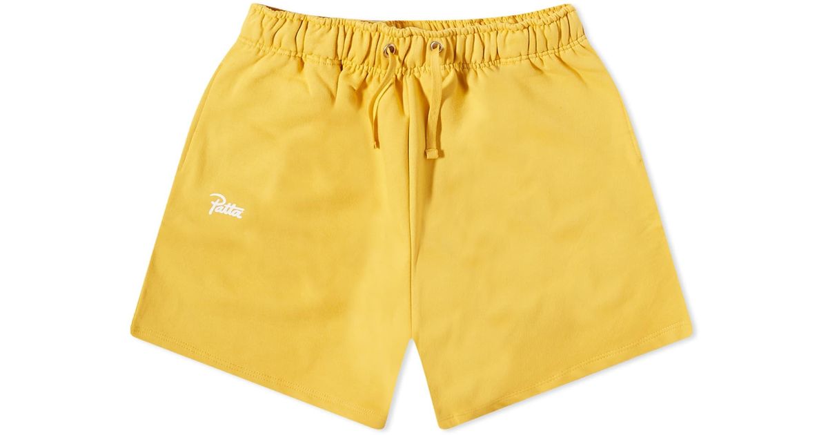 PATTA Basic Sweat Short in Yellow for Men | Lyst