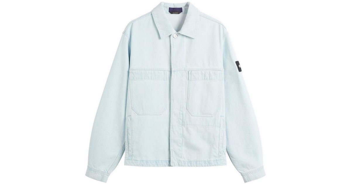 Stone Island Denim Research Ultra Bleached Denim Jacket in Blue