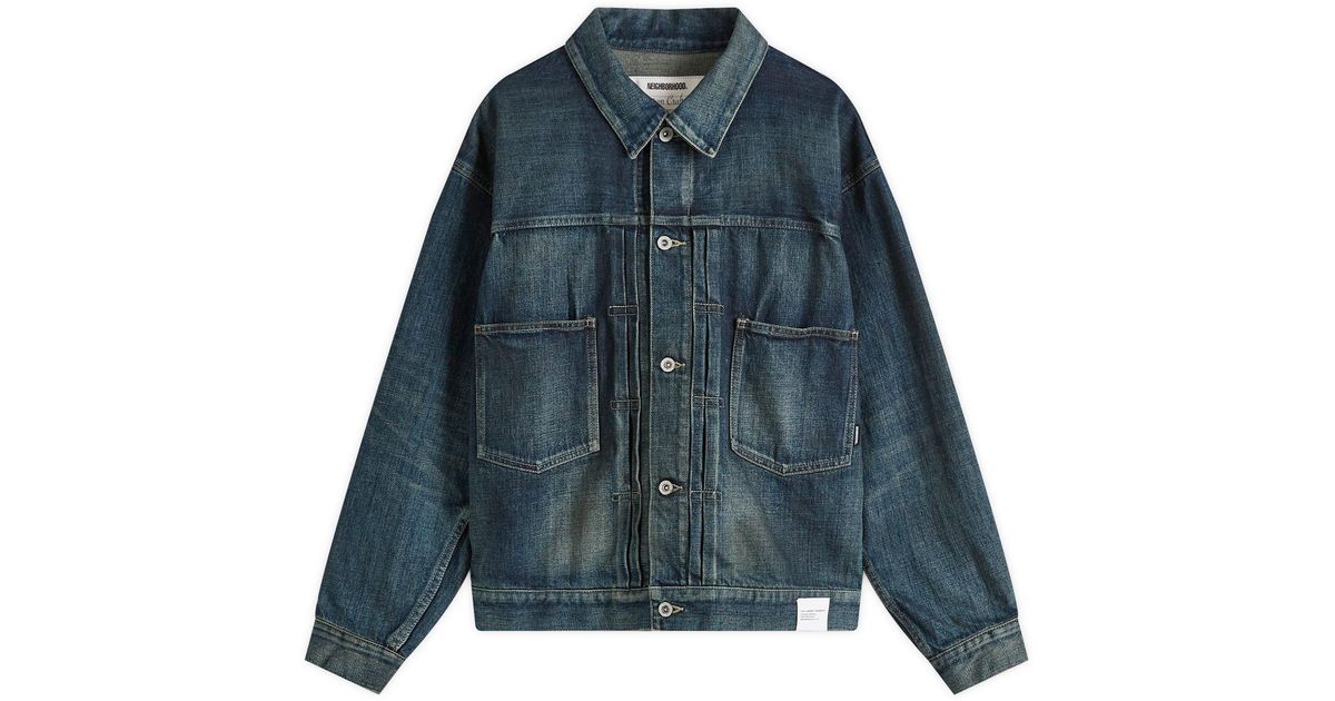 Neighborhood Washed Denim Type-2 Jacket in Blue for Men