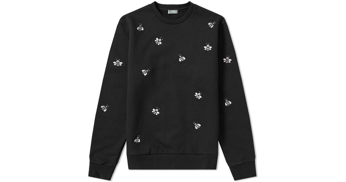 Dior Homme Cotton X Kaws Bee Embroidered Sweatshirt in Black for Men - Lyst