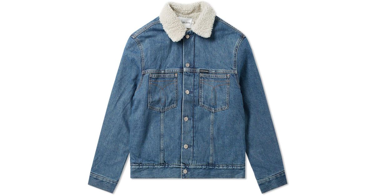 calvin klein sherpa trucker jacket