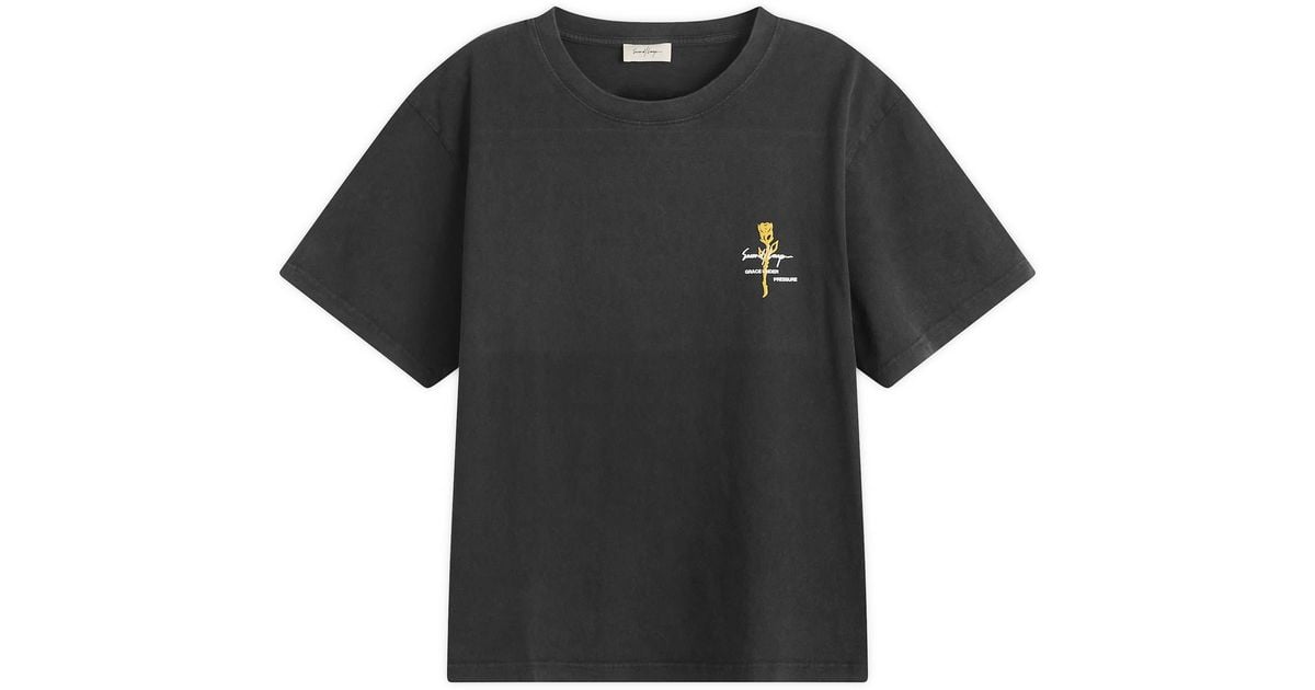 Second/Layer Second Layer Baby Baggy Rose T-Shirt in Black for Men