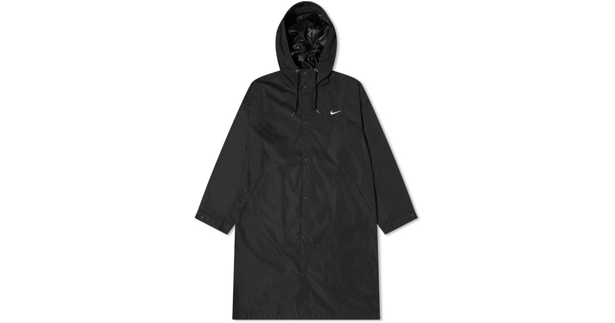 Nike Swoosh Woven Parka Jacket in Black for Men | Lyst