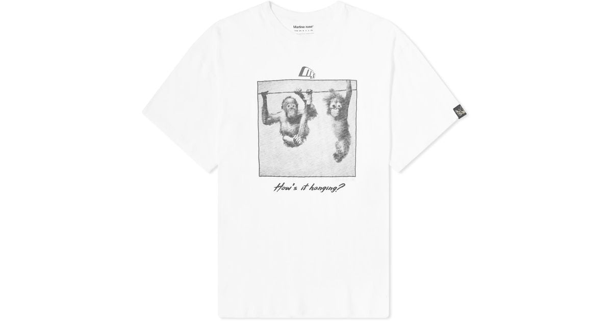 Martine Rose Oversized Monkey Print T-Shirt in White | Lyst