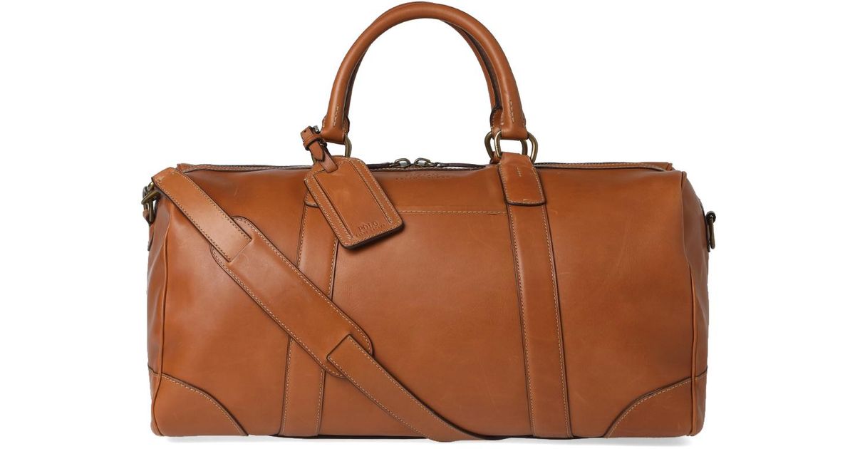 Polo Ralph Lauren Leather Duffle Bag in Brown for Men - Lyst