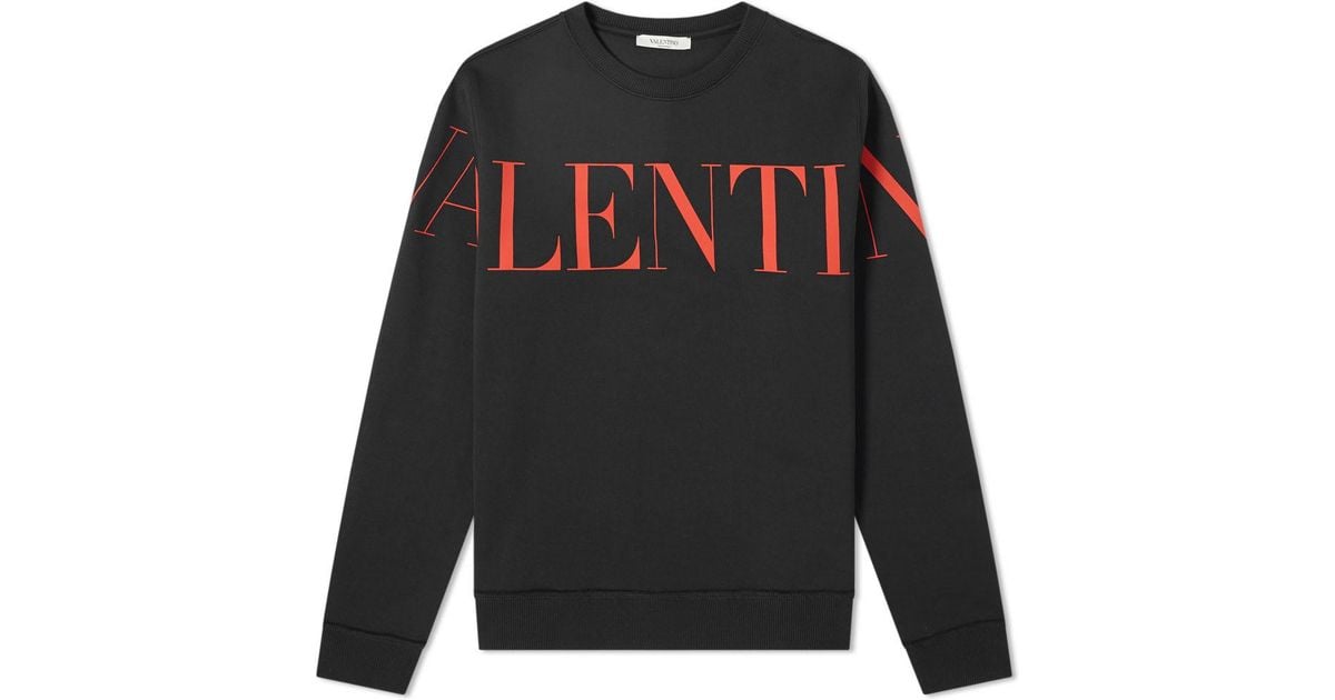 Valentino Logo-print Cotton-blend Sweatshirt in Black for