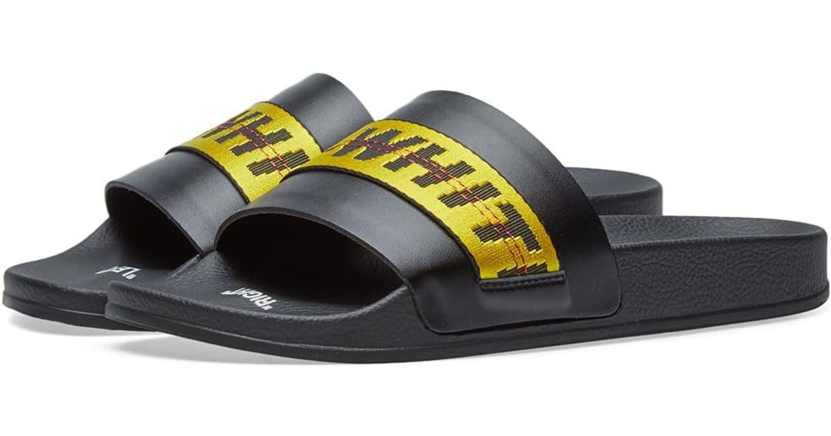 off white strap slides