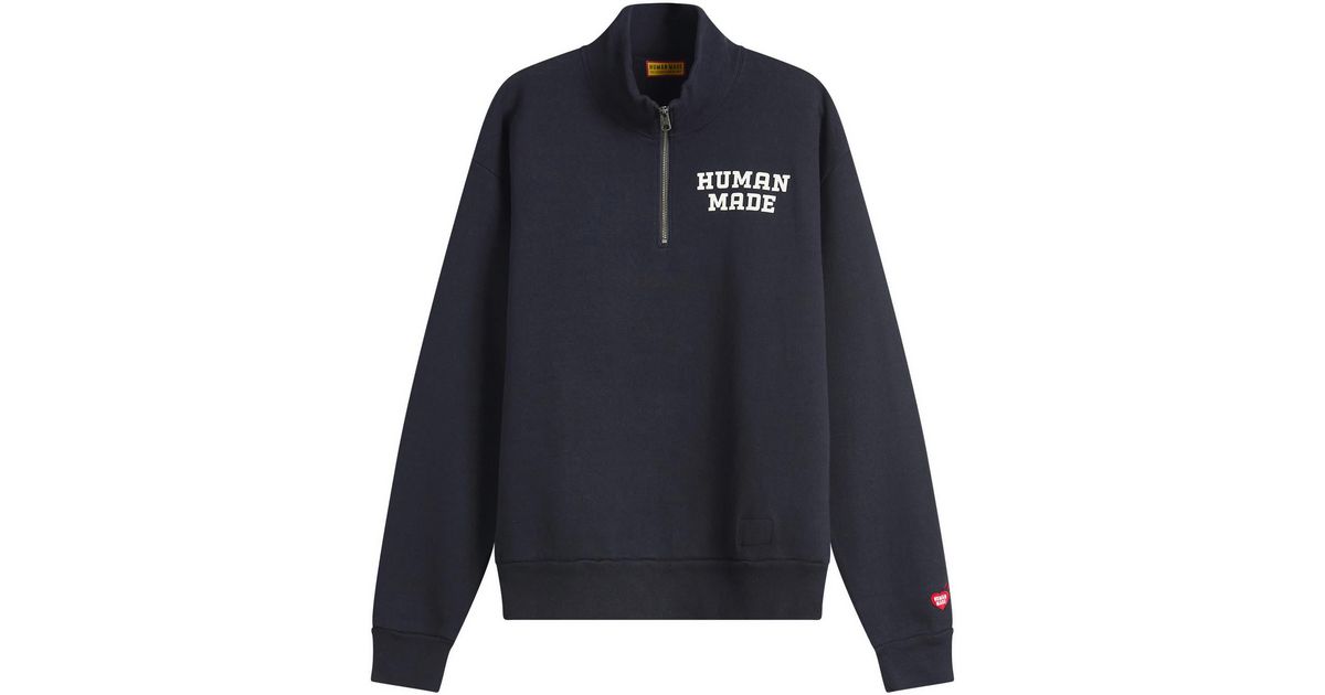 Human Made Half-Zip Sweatshirt in Blue for Men | Lyst
