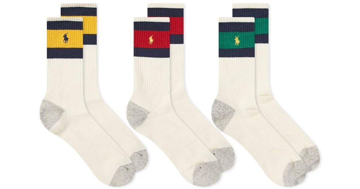 Polo Ralph Lauren Pony Player Cotton Crew Sock in White for Men Lyst UK