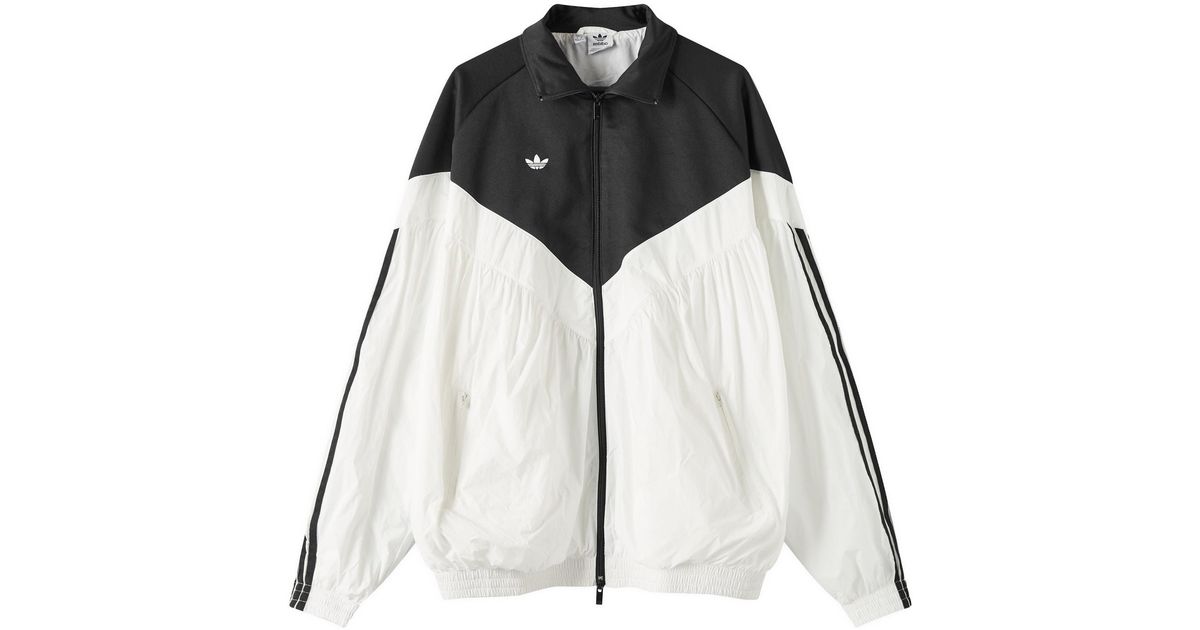 adidas Remake White × Black Track Jacket Adidas Vintage 90's Color Block Full Zip Track Jacket Black