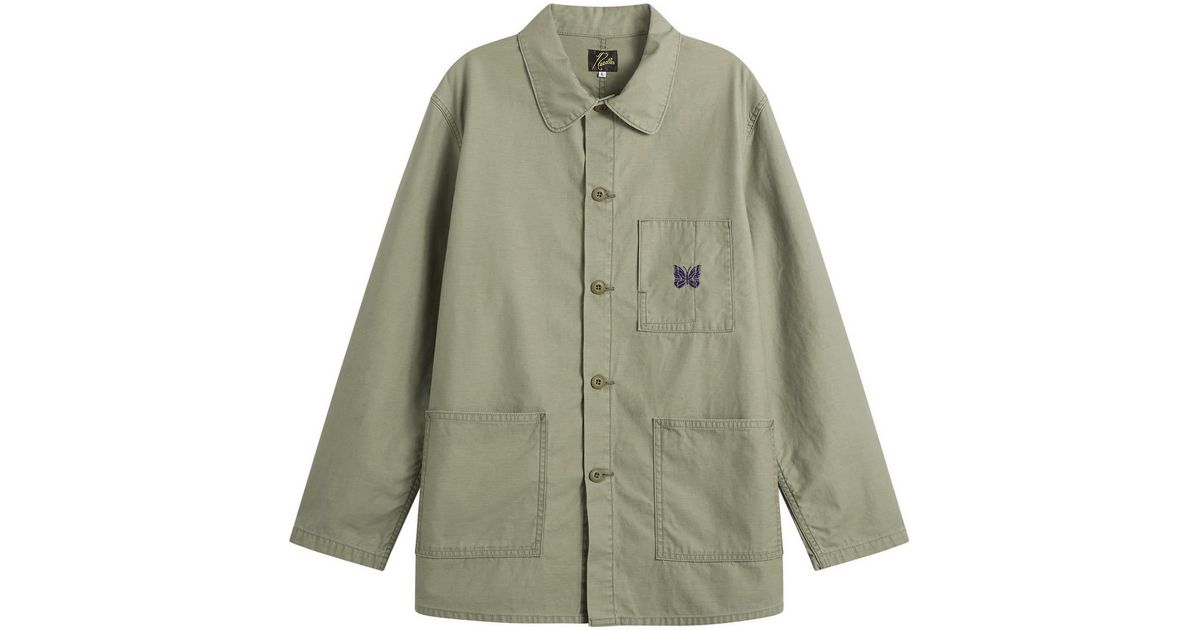 Needles Reversed Sateen Coverall Jacket in Green for Men | Lyst