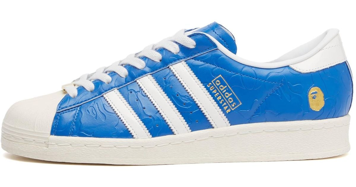 ★Adidas x BAPE★Superstar Vintage Blue Cloud White★大人気 Adidas BAPE Superstar Vintage Blue White #shoes #sneakers