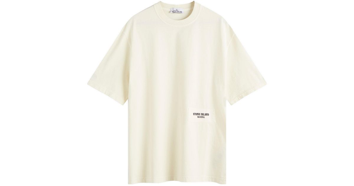 Stone Island Marina Organic Cotton T-Shirt in Natural for Men | Lyst