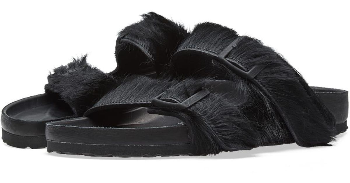 rick owens birkenstock fur