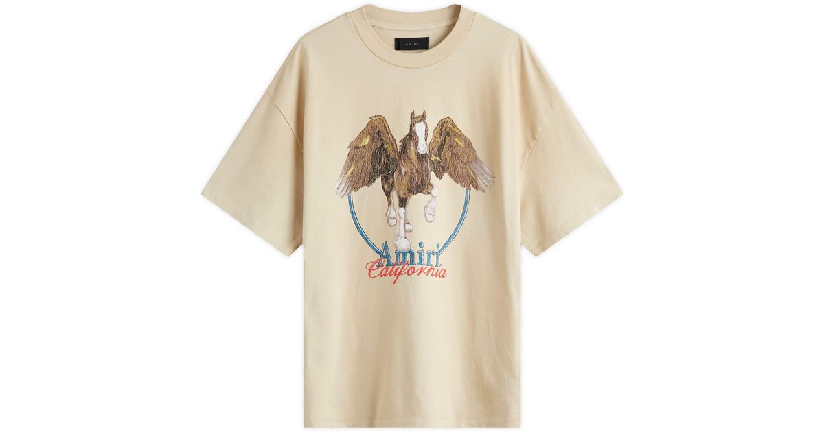 Amiri Vintage Wash Pegasus T-Shirt in Natural for Men | Lyst