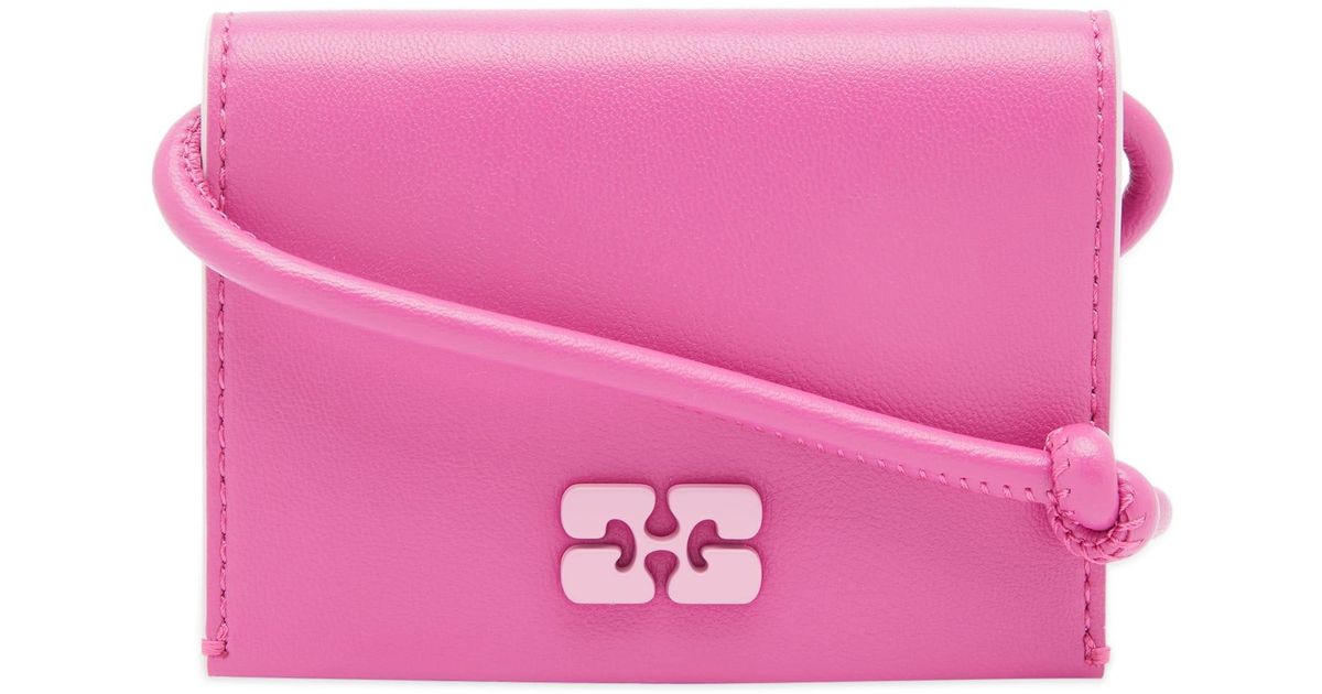 Ganni Bou Wallet On Strap in Pink | Lyst