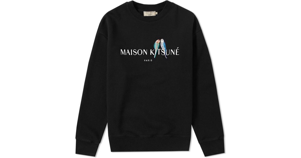 maison kitsune love birds sweatshirt