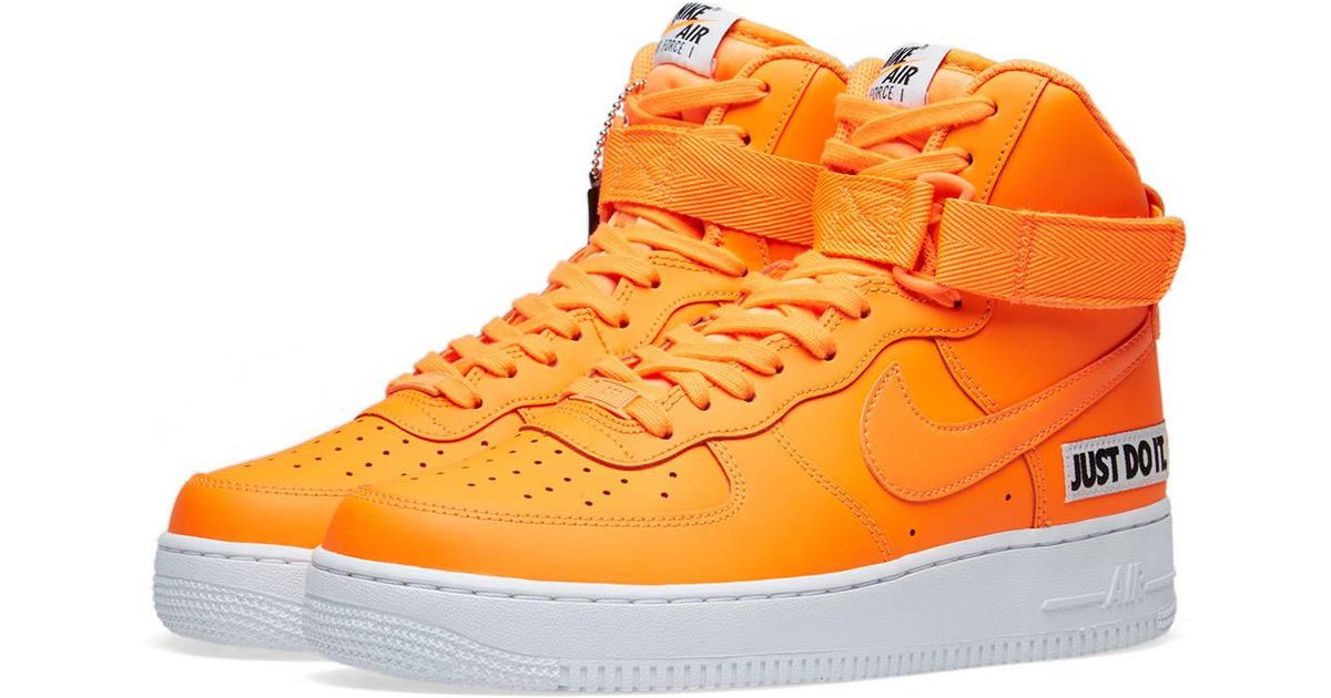 orange nike air force 1 high top