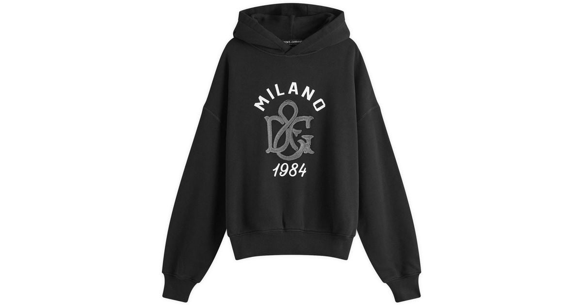 【送関込】Dolce & Gabbana Milano 1984 Print Hoodie Dolce & Gabbana Men's Milano 1984 Print Hoodie in Black