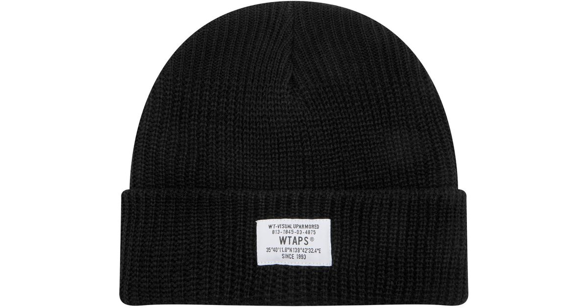 WTAPS Sgt Label Beanie in Black for Men | Lyst