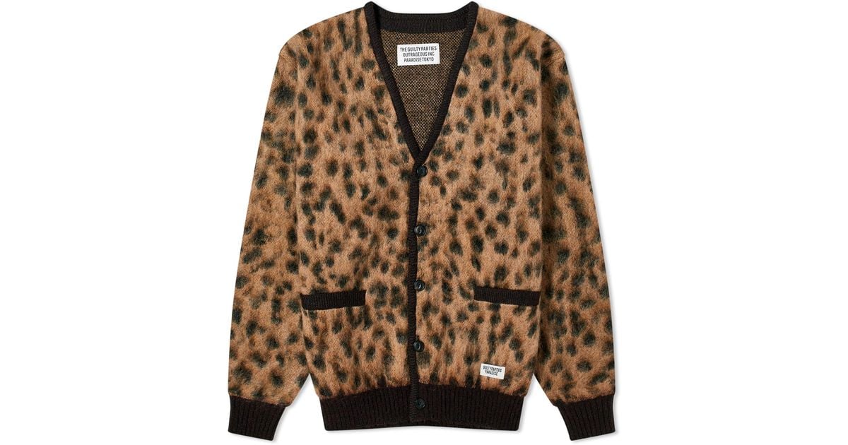 Wacko Maria Leopard Mohair Cardigan in Brown for Men | Lyst Canada