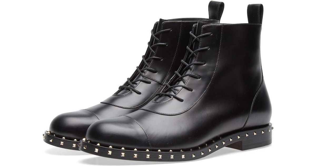 valentino combat boots with studs