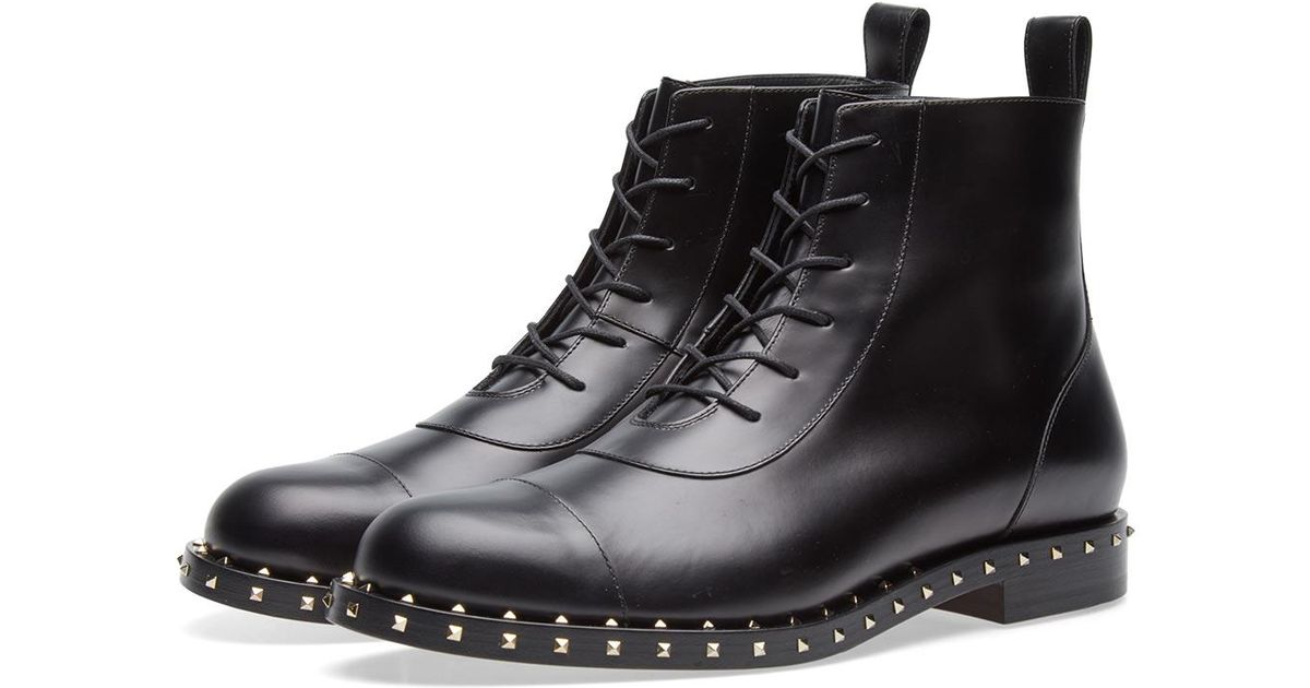 valentino rockstud combat boots