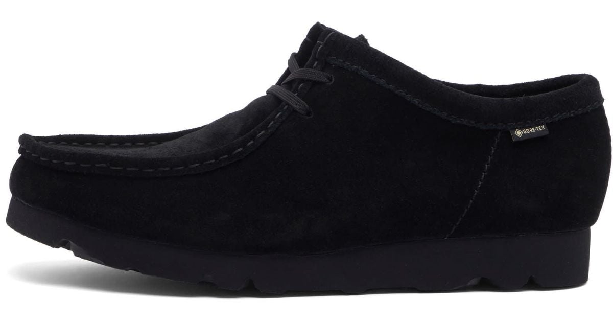 Clarks Wallabee Gore-Tex Suede in Black for Men | Lyst