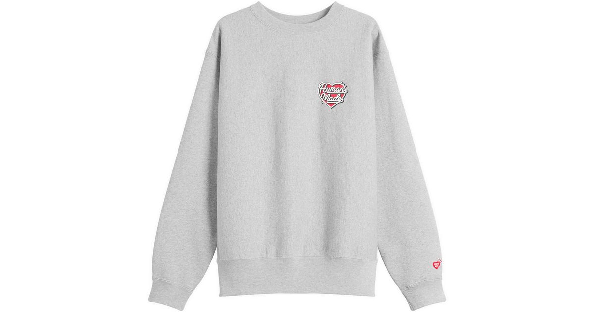 Human Made Heart Heavyweight Sweatshirt in Gray for Men | Lyst