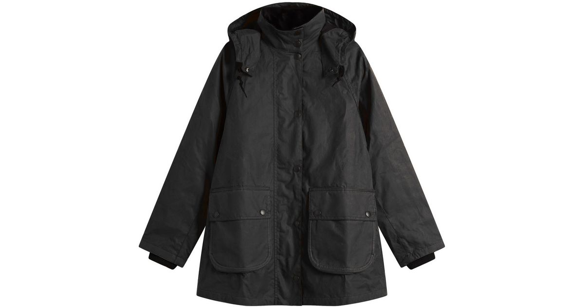 Barbour X Margaret Howell Stand Collar Parka Jacket in Black | Lyst