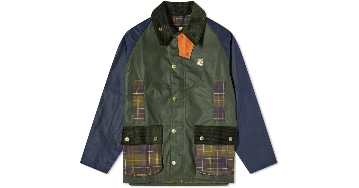 Barbour X Maison Kitsuné Beaufort Wax Jacket in Green for Men | Lyst