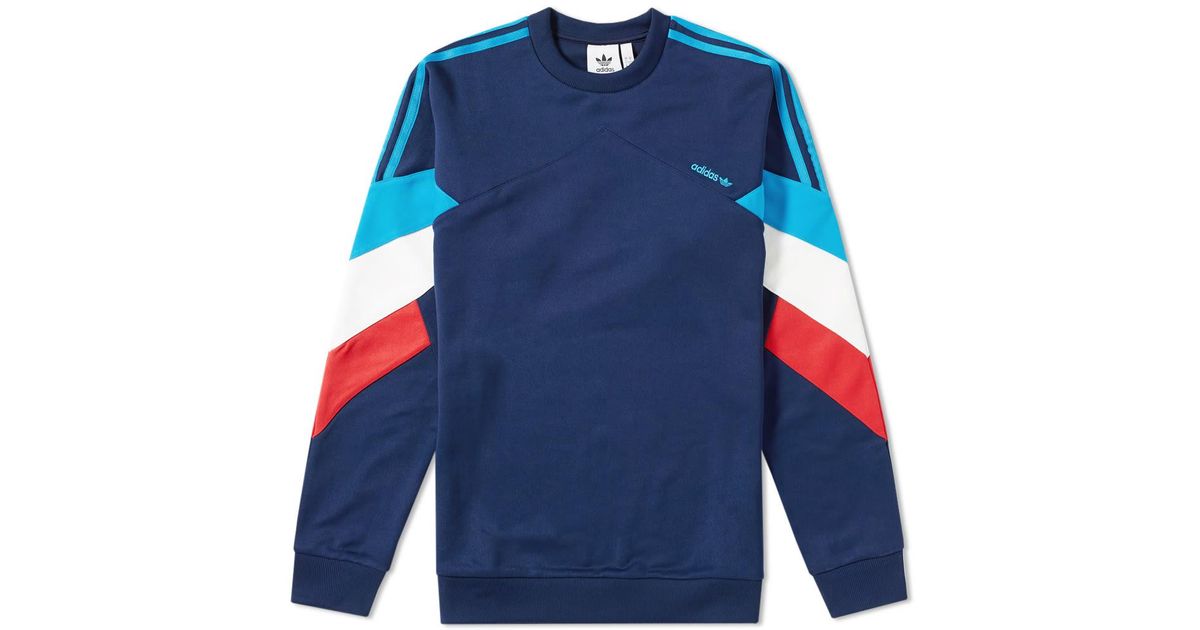 adidas Synthetic Palmeston Navy Crew Neck Sweatshirt in Blue for Men | Lyst