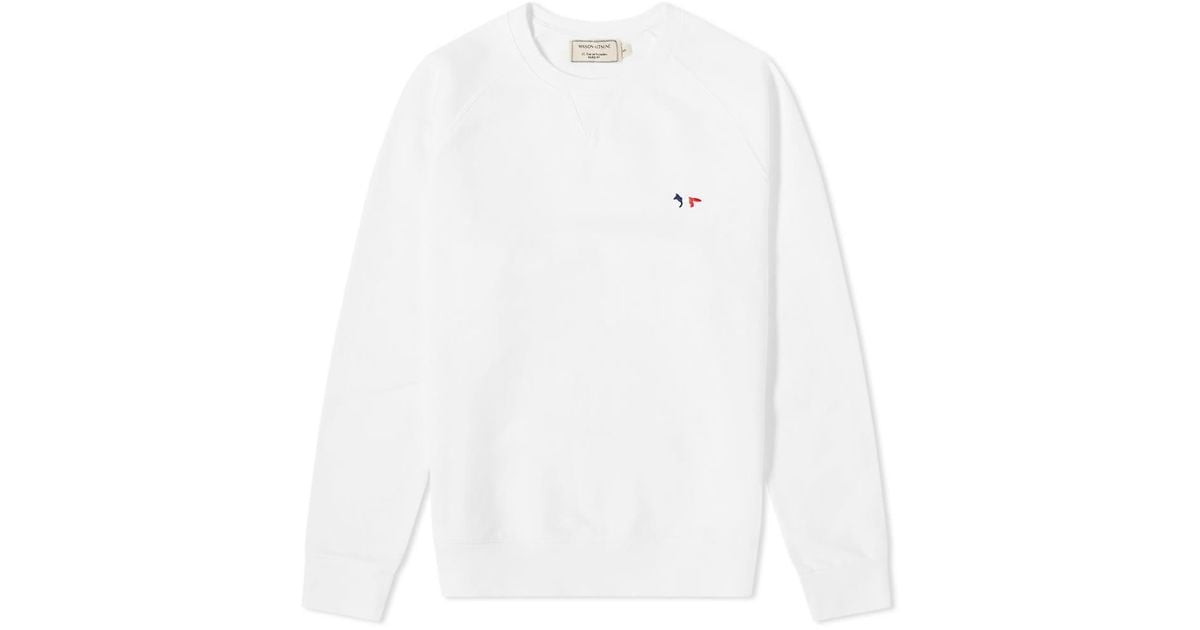 maison kitsuné tricolour fox crew sweat