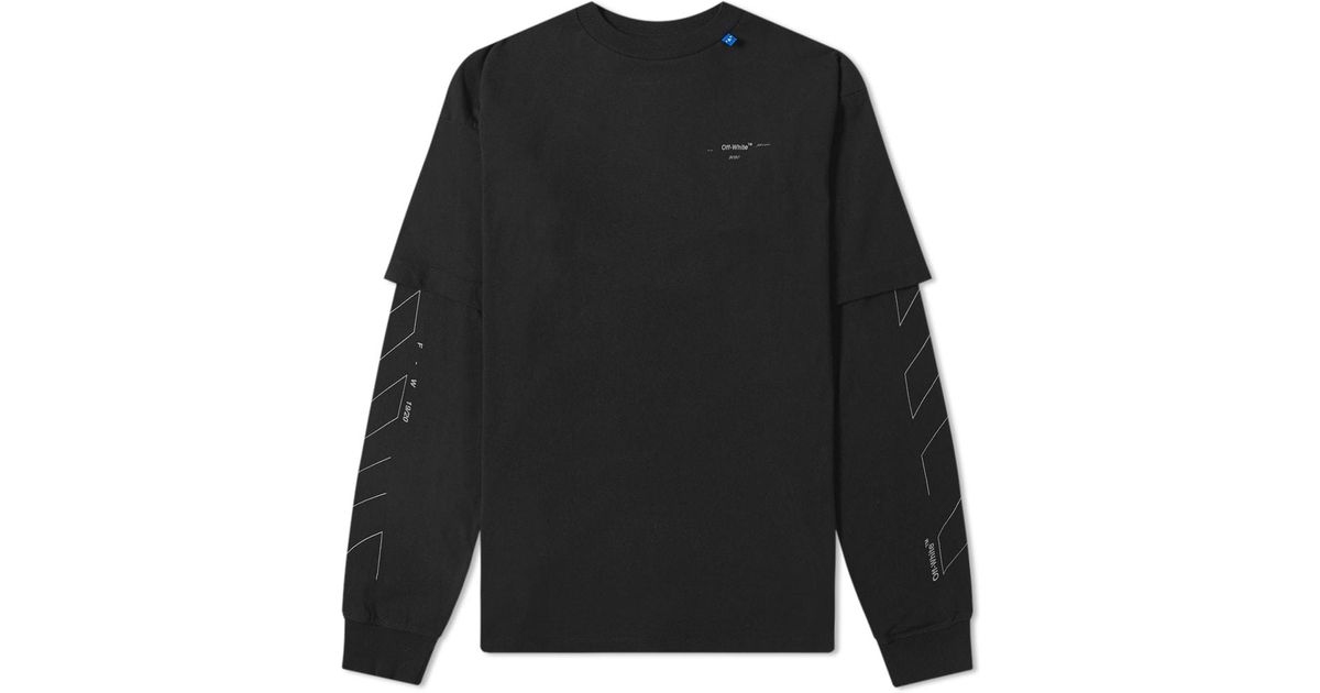 off white diagonal unfinished crew sweatshirt