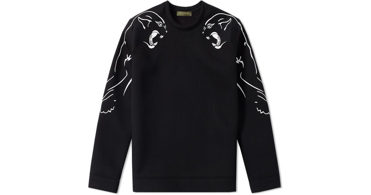 Valentino Panther Sleeve Sweater in Black for | Lyst Australia
