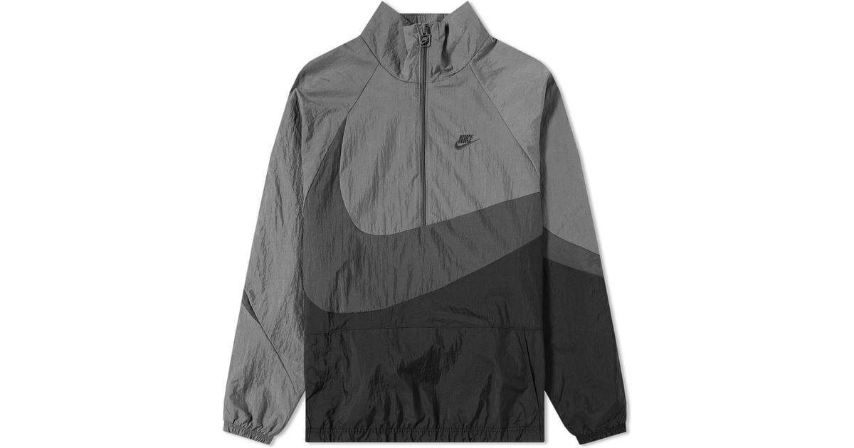 Nike Synthetic Nsw Swoosh Woven Half Zip Jacket in Black for Men - Lyst