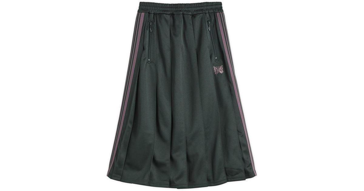 Needles Pleated Track Skirt in Green | Lyst